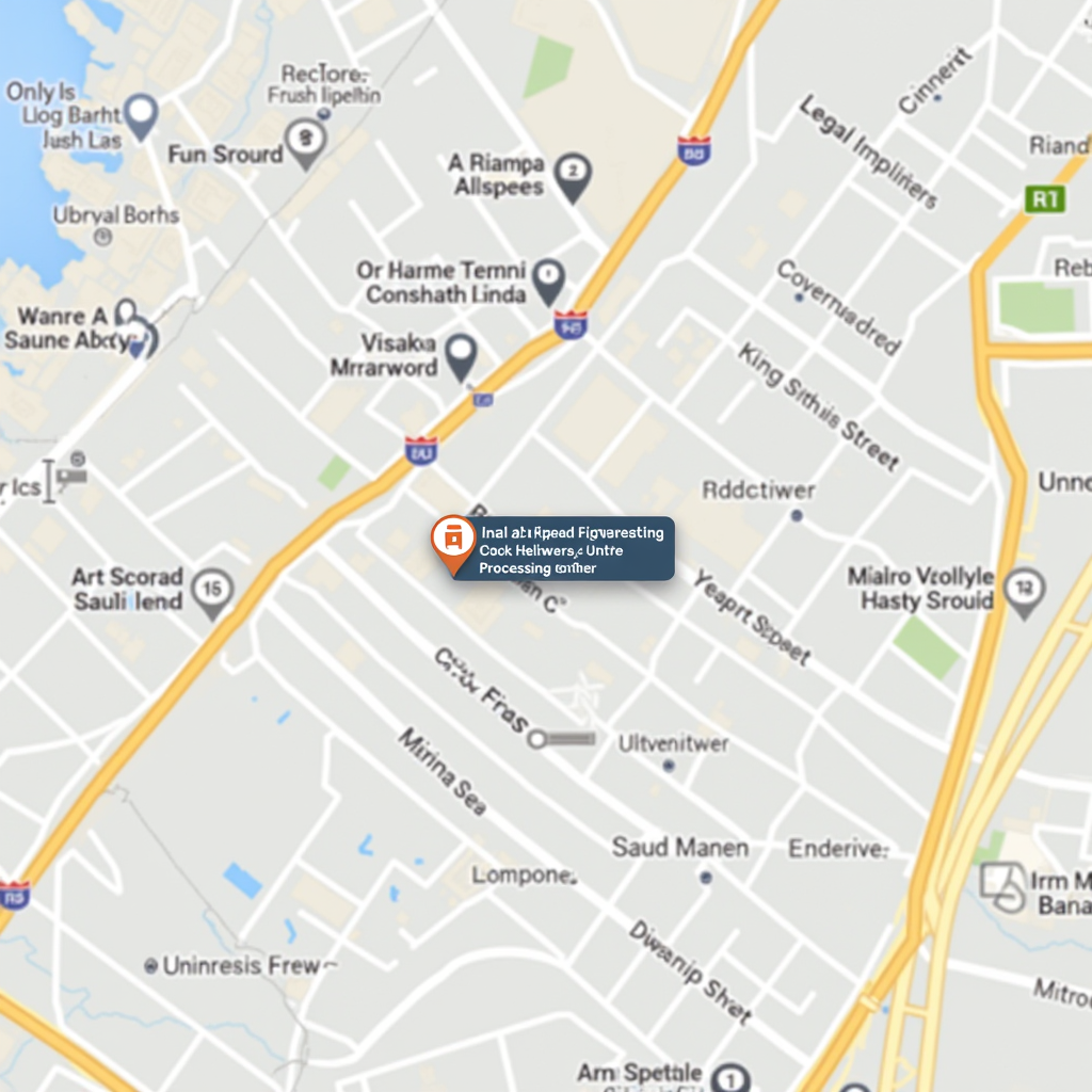 خريطة موقع مركز معالجة الشكاوى القانونية في شارع الملك فهد، حي الحمراء، الرياض، المملكة العربية السعودية، تظهر الموقع الدقيق للمركز على الخريطة مع العلامات المرجعية المحيطة